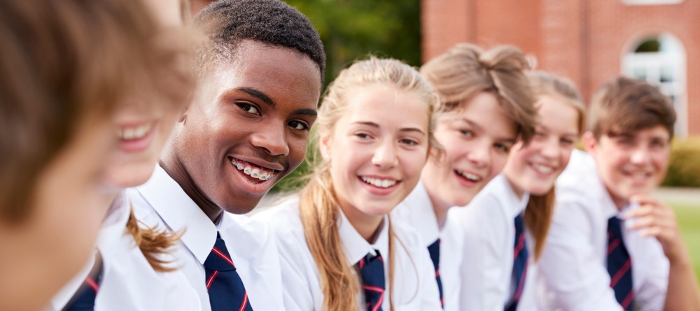School children in uniform